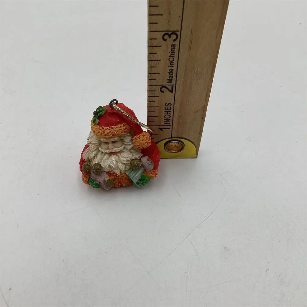 Set of 5 Vintage Santa Claus Christmas‎ Ornaments Multicolor 2”